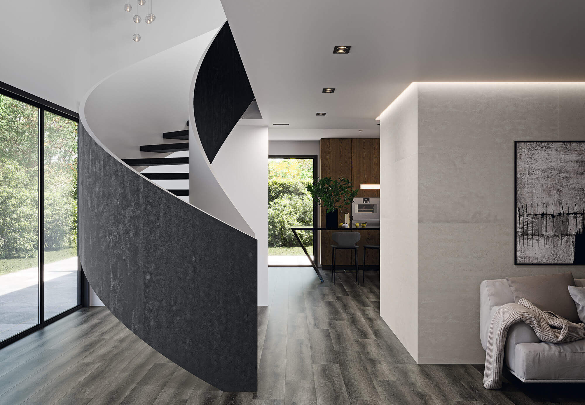 amb CONCRET AntracitaBlanco 1 - Natural stone for walls and corners