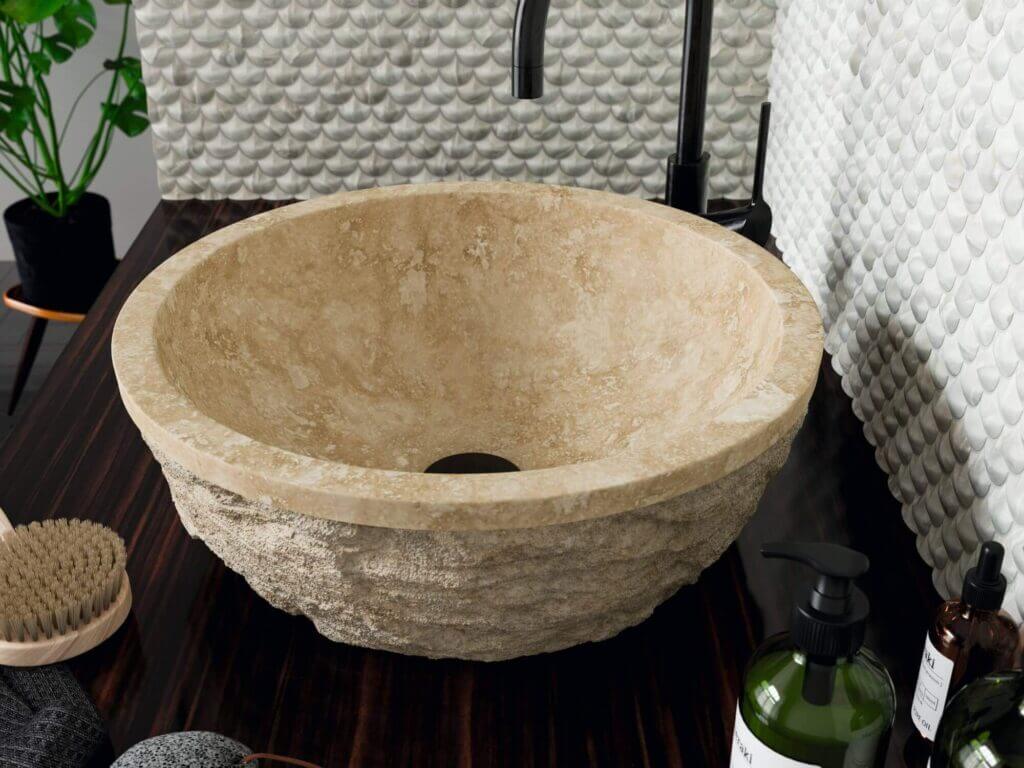 lavabo RS 37 Travertine 1024x768 - lavabos de piedra rústicos